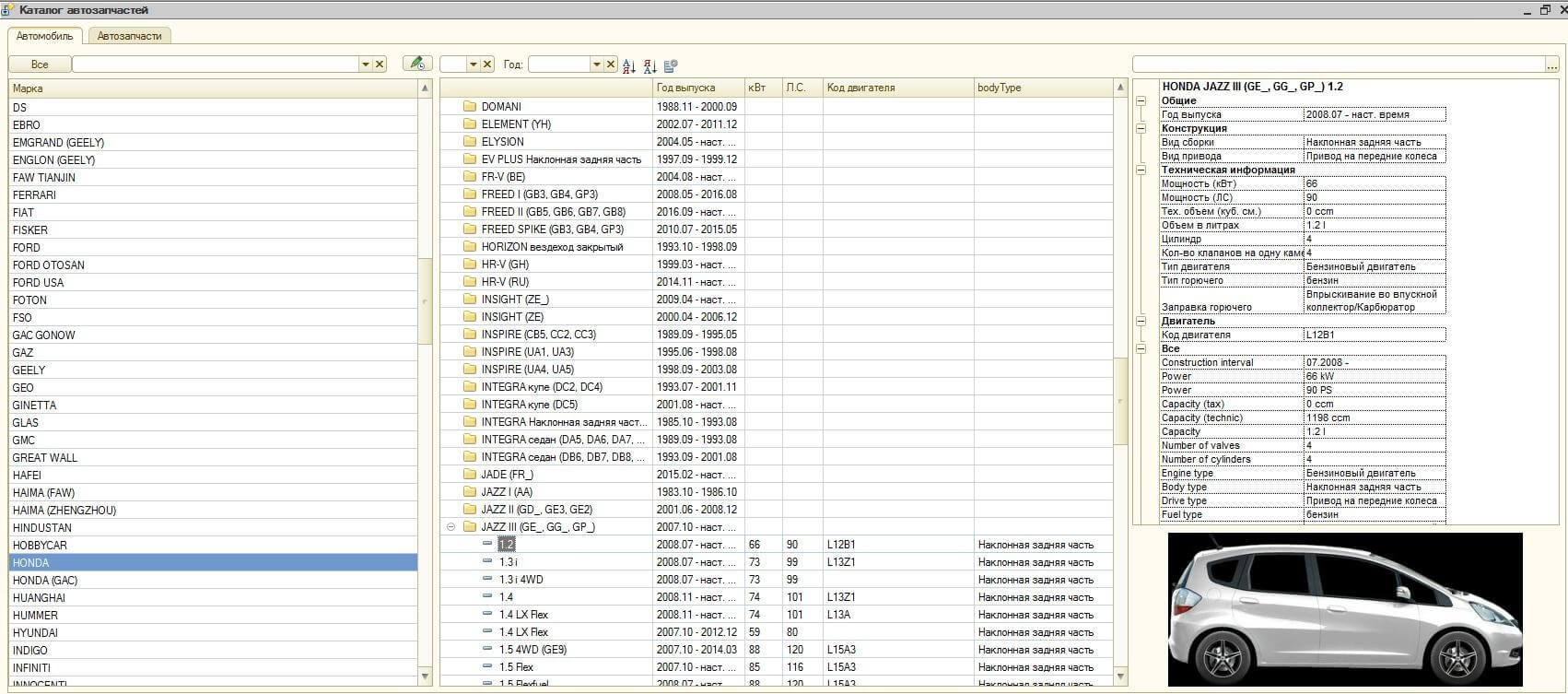 Выбор марки и модели автомобиля для подбора автозапчастей