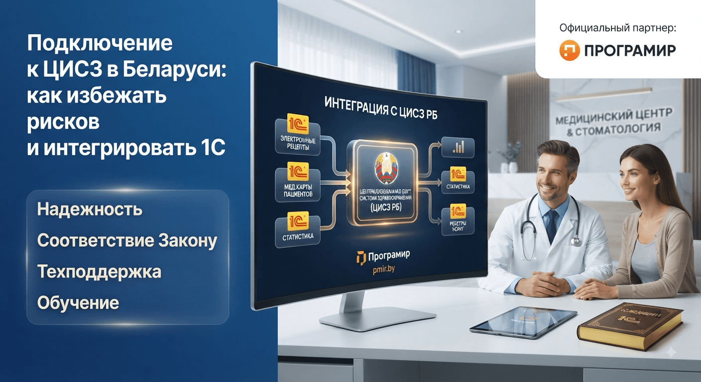 Подключение медицинского центра и стоматологии к ЦИСЗ в Беларуси: как избежать рисков и интегрировать 1С с помощью официального партнера «Програмир»