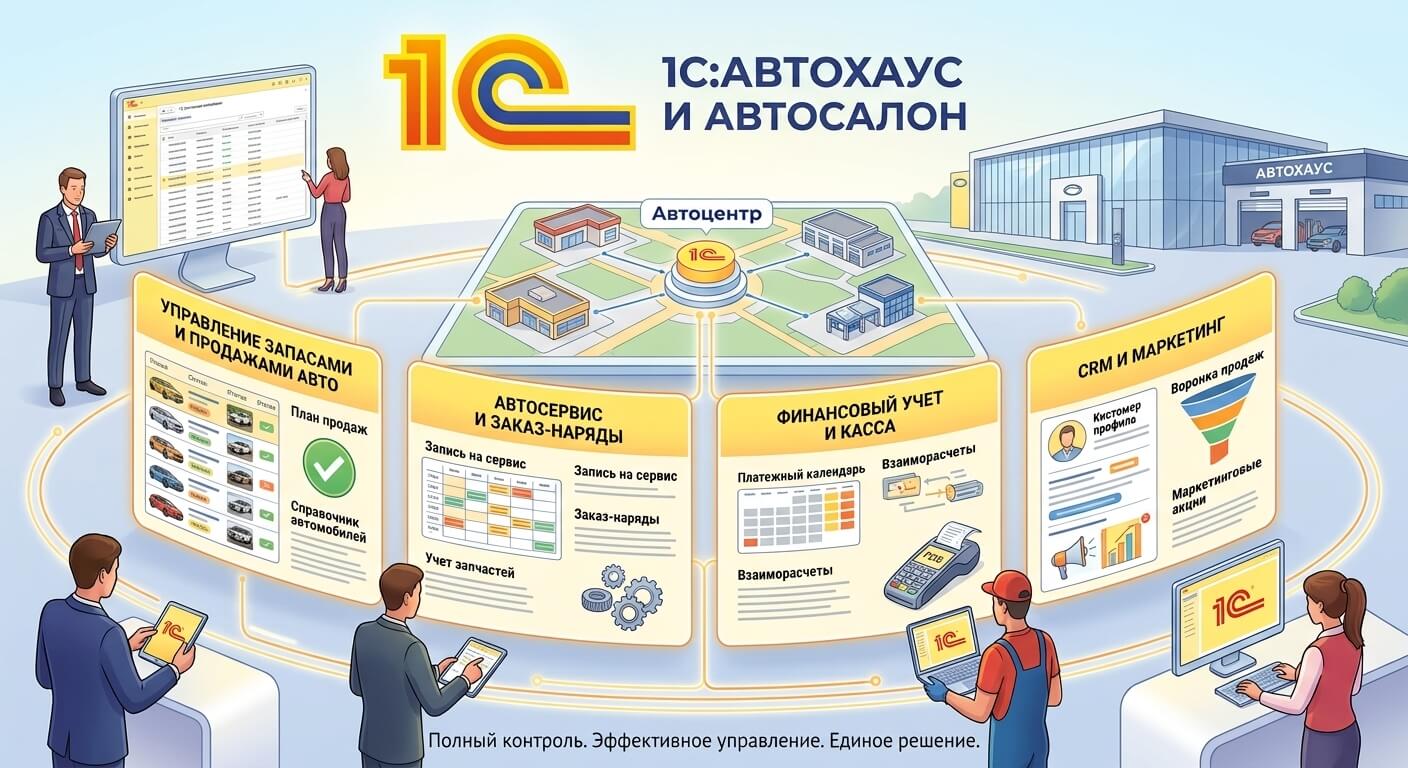 Внедрение 1С для автохаусов и автосалонов в Беларуси